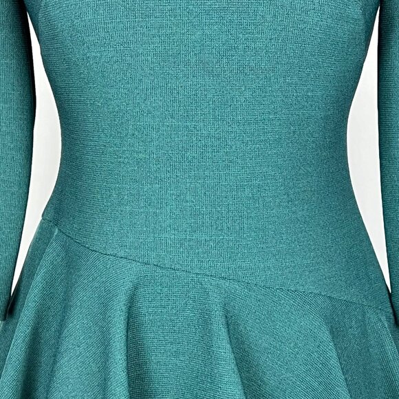 Eliza J Womens Petite Emerald Green Tiered Ruffle Knit Dress 3/4 Sleeve size 4P - Picture 5 of 12